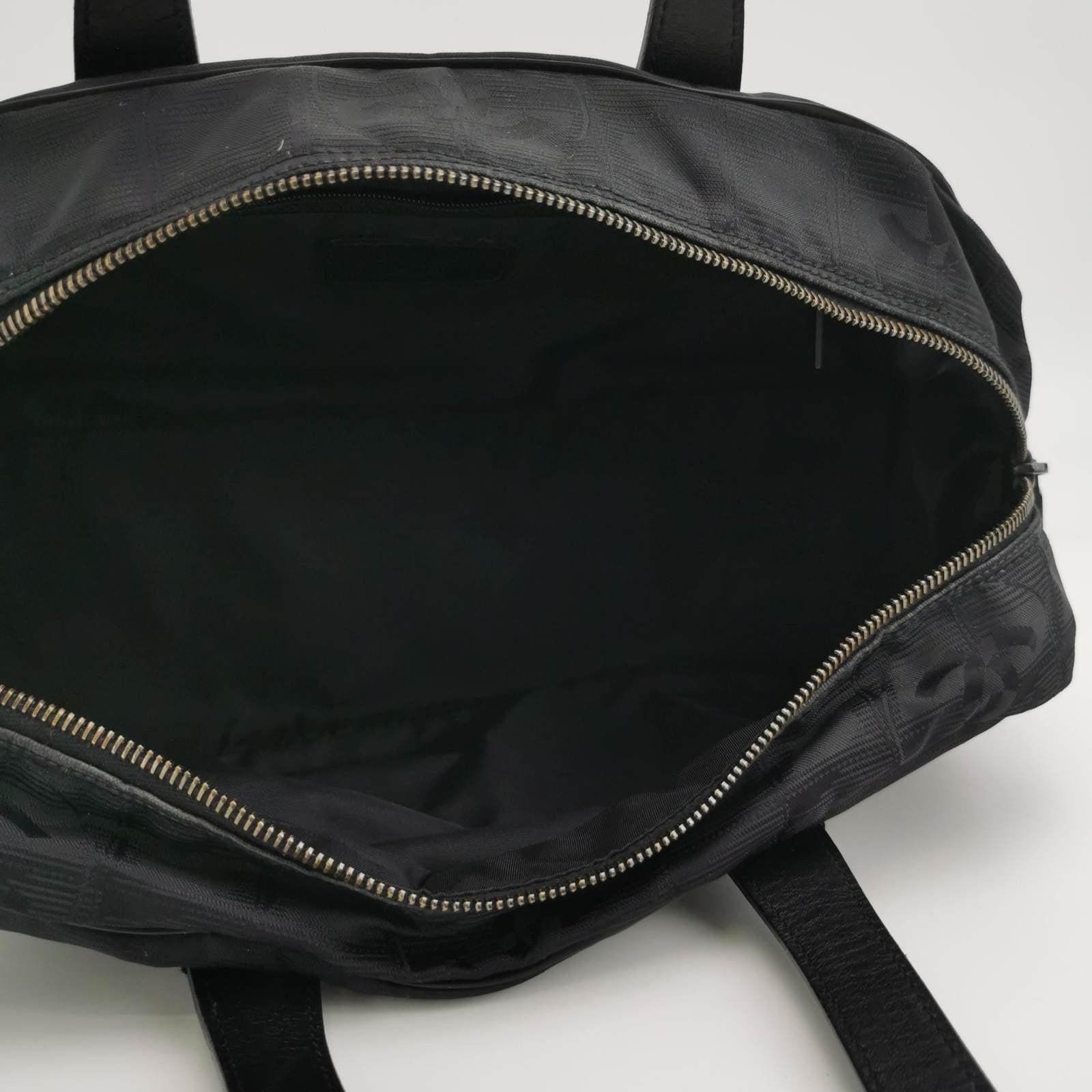 Chanel Travel Line Boston /Bowling Bag 2002 -2003 Black Fabric Shoulder Bag 2