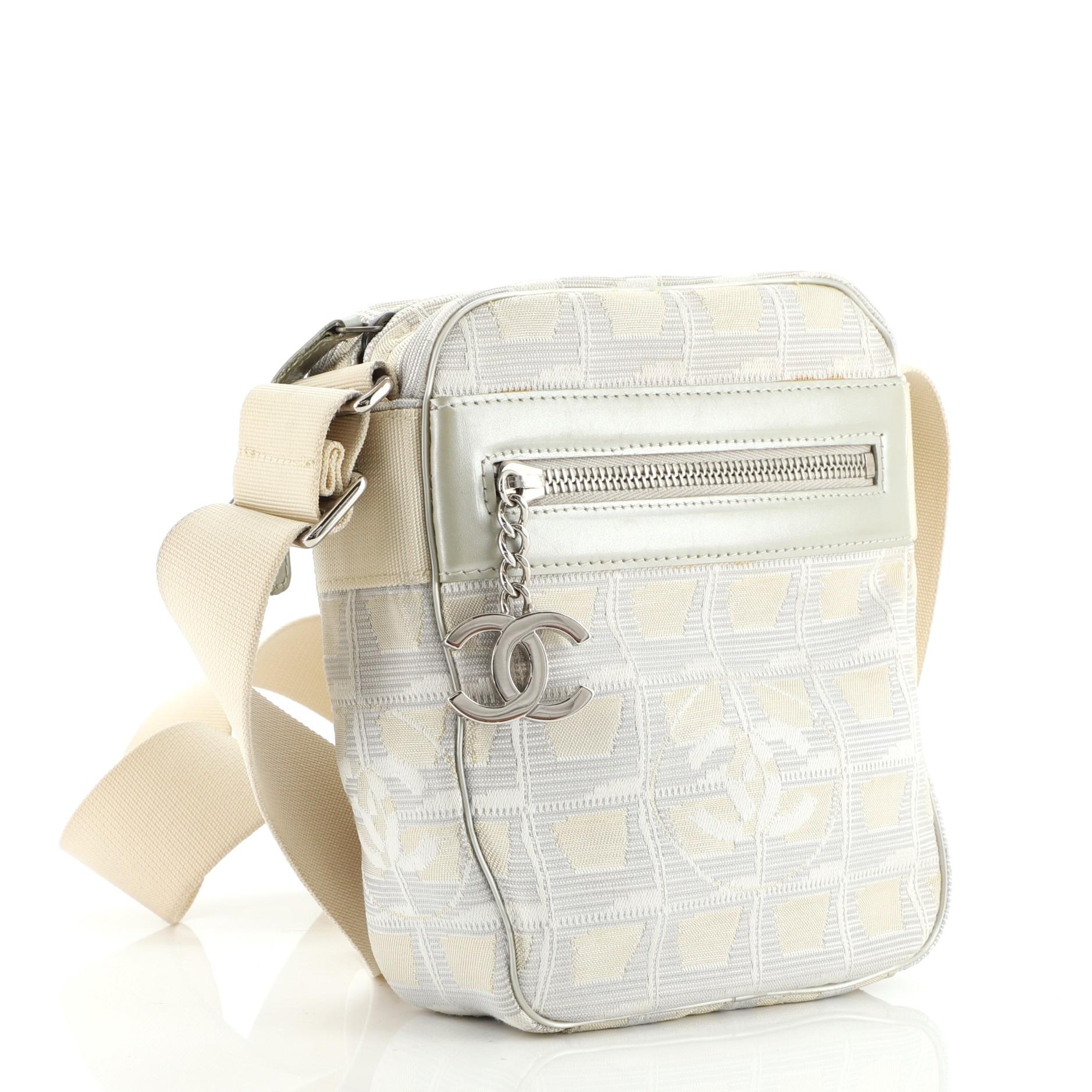 Gray Chanel Travel Line Crossbody Bag Nylon Mini