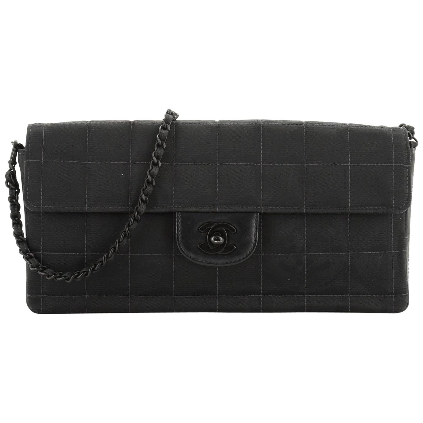 Chanel Vintage Black Nylon Travel Line Tote Bag (Circa 2005) For
