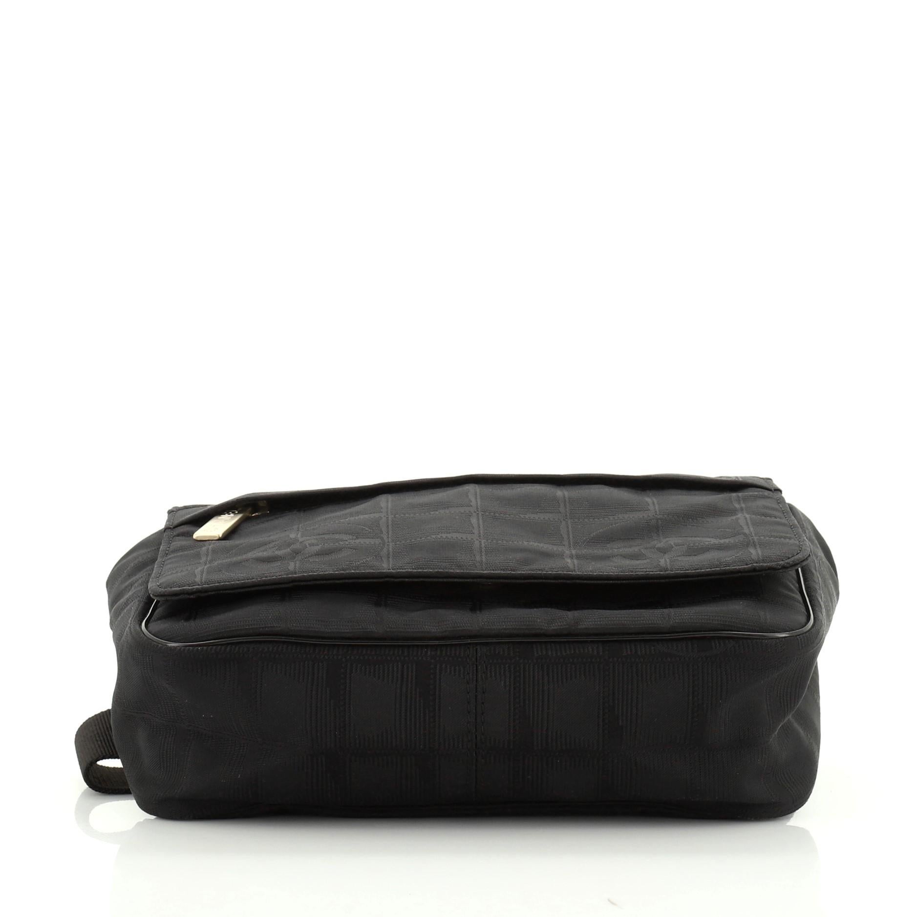 Black Chanel Travel Line Flap Waist Bag Nylon Medium 