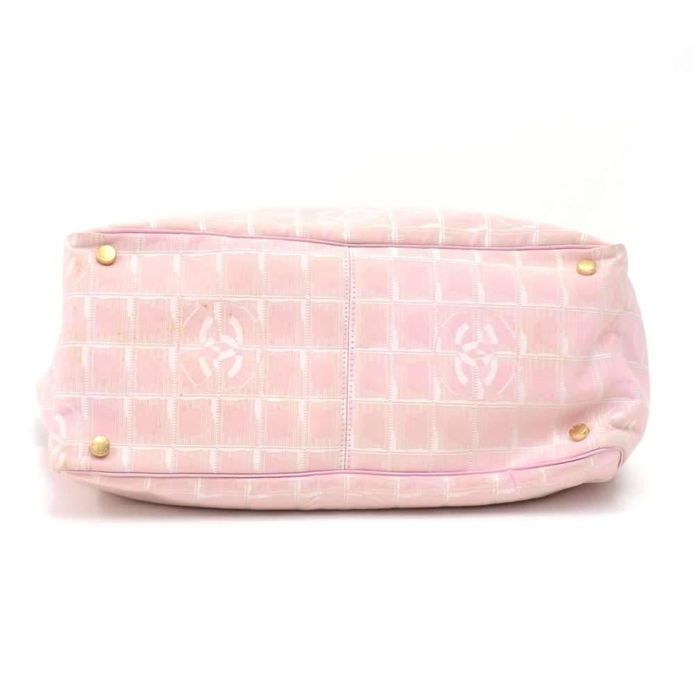 Chanel Travel Line Light Pink Jacquard Nylon Large Tote Bag 1