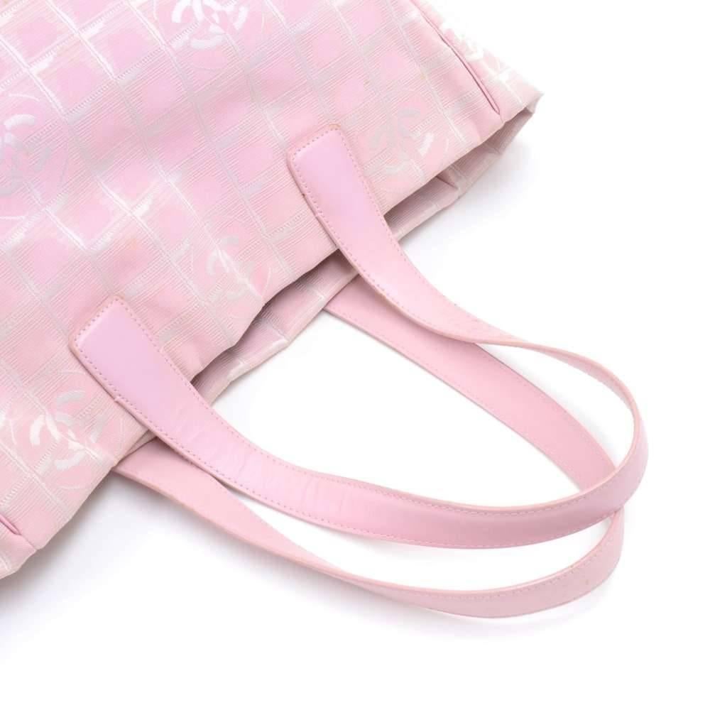 Chanel Travel Line Light Pink Jacquard Nylon Large Tote Bag 2