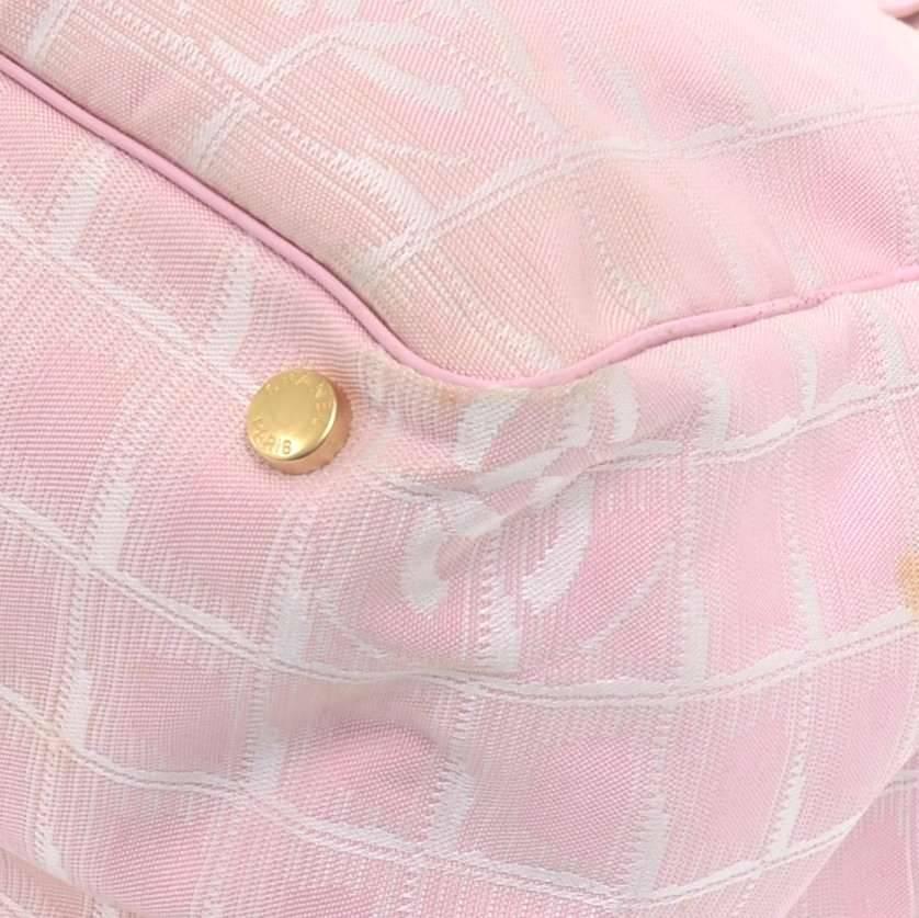 Chanel Travel Line Light Pink Jacquard Nylon Large Tote Bag 3