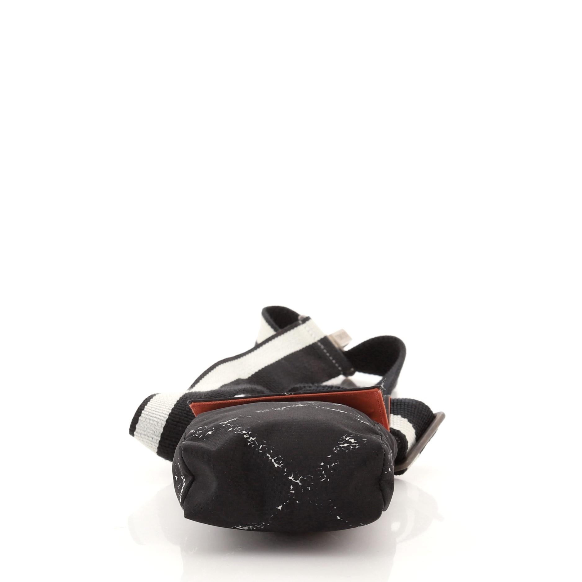 Black Chanel Travel Line Waist Bag Printed Nylon Mini