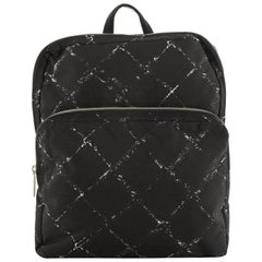 Chanel Travel Line Zip Backpack Printed Nylon Medium 