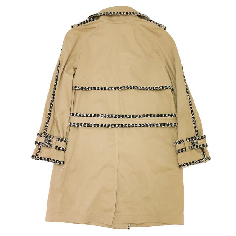 Beige Chanel Trench Coat Size FR44 Spring 2004