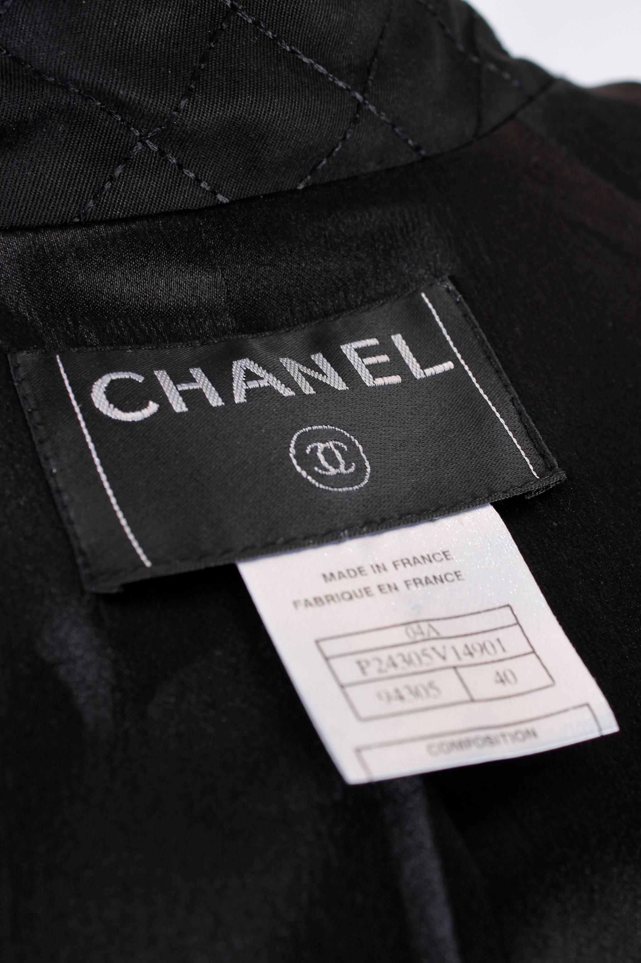 Black Chanel Trenchcoat - black/silver Runway For Sale
