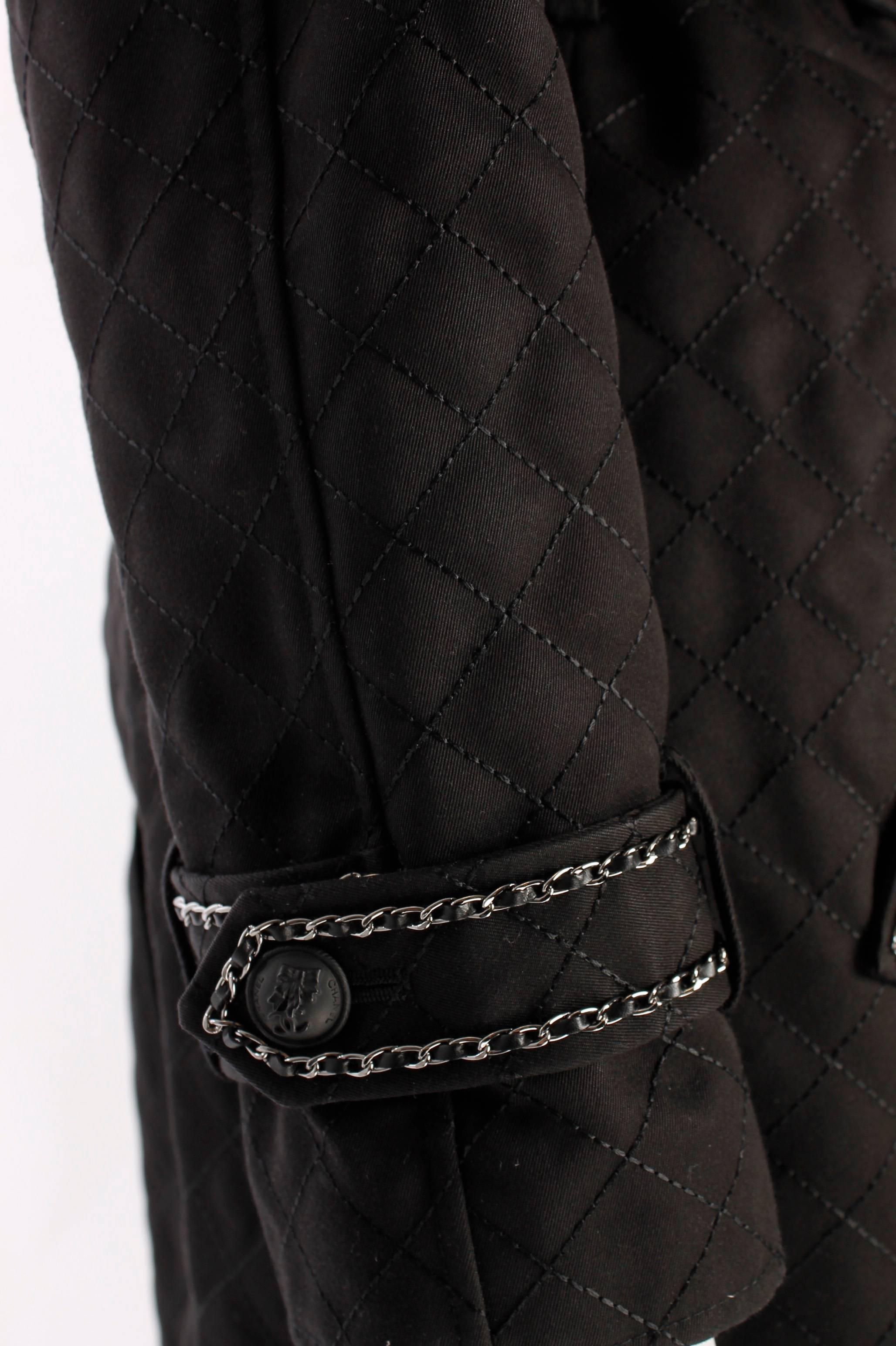 Chanel Trenchcoat - black/silver Runway Damen im Angebot