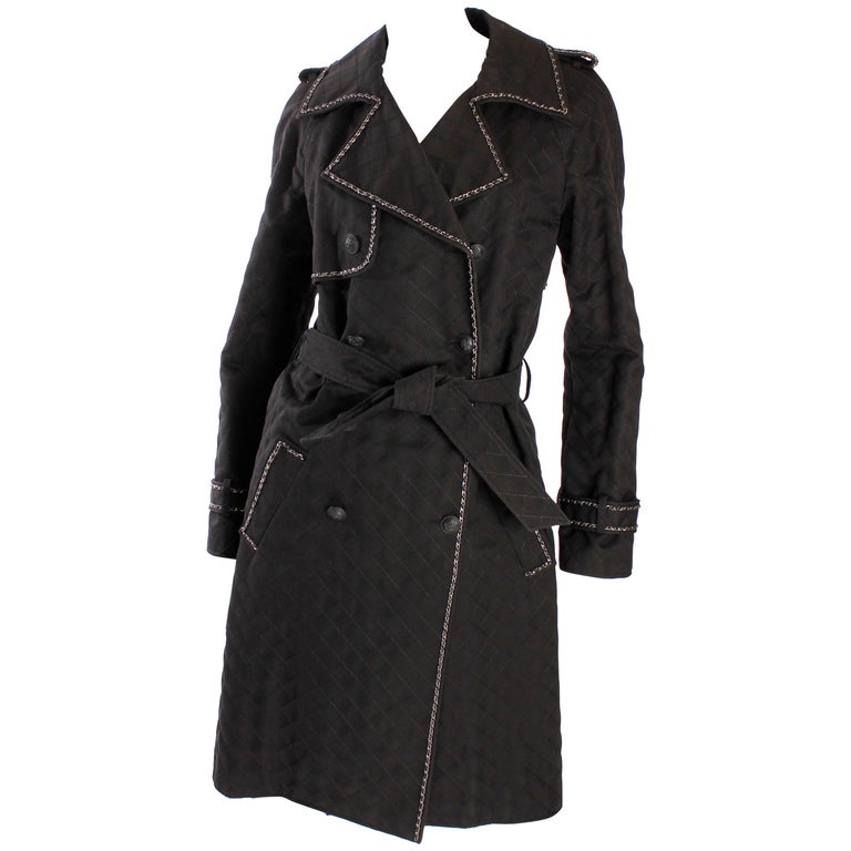 Chanel Trenchcoat - black/silver Runway For Sale at 1stdibs