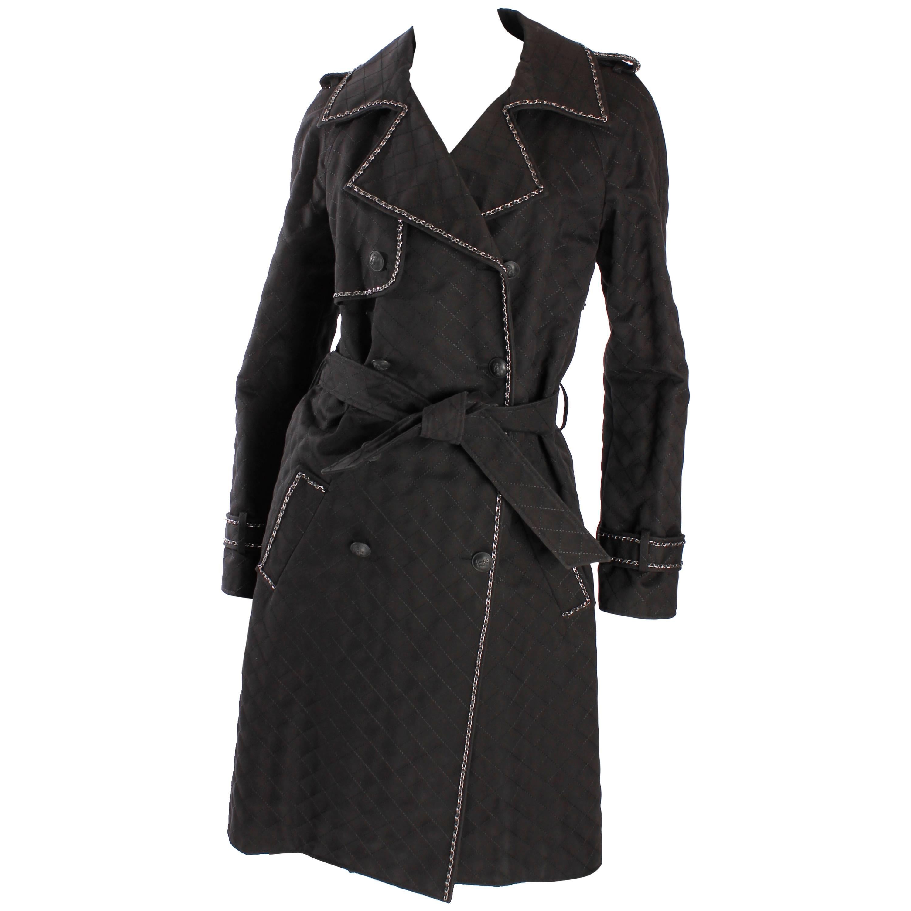 Chanel Trenchcoat - black/silver Runway For Sale