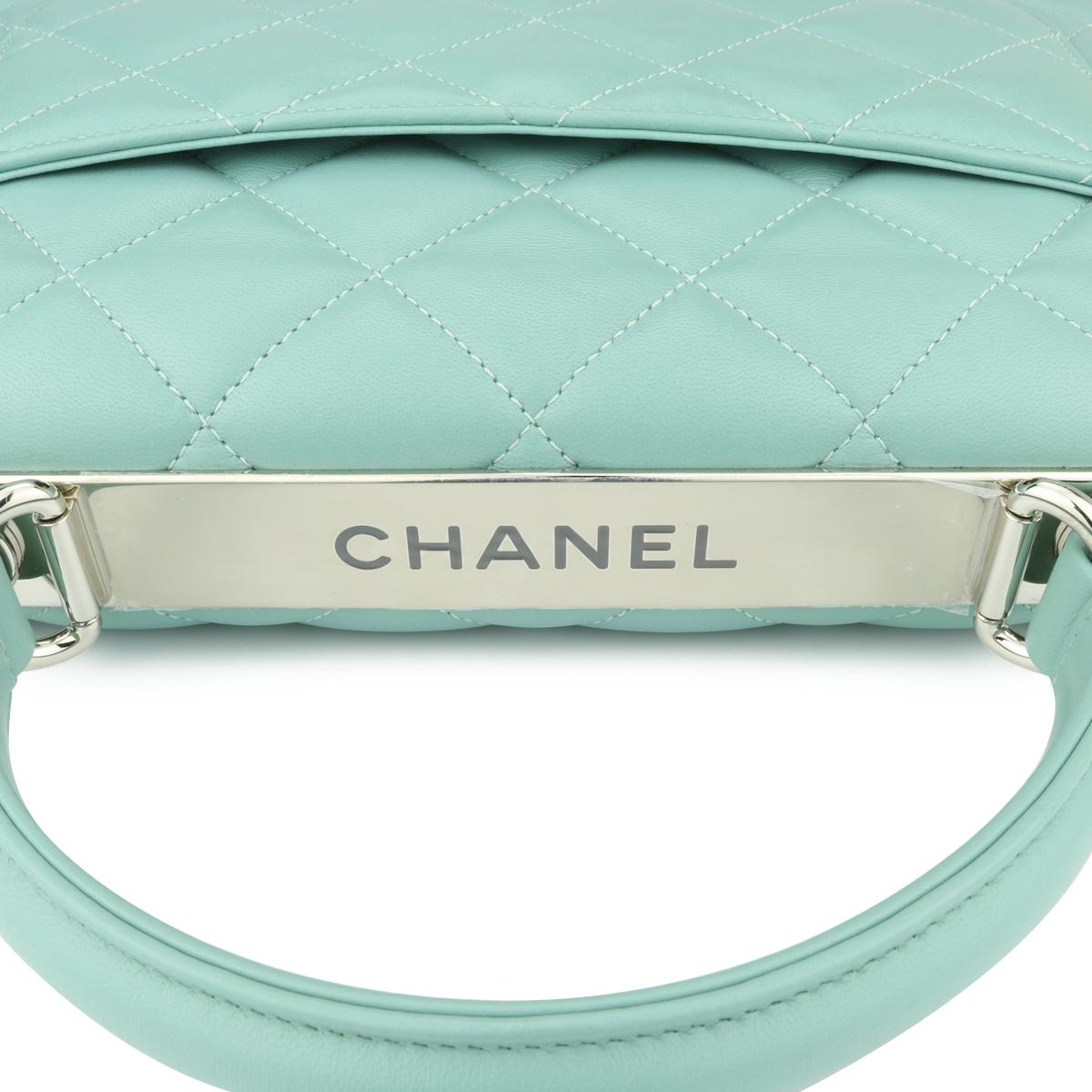 CHANEL Trendy CC Bag Medium Mint Green Lambskin with Silver Hardware 2017 4
