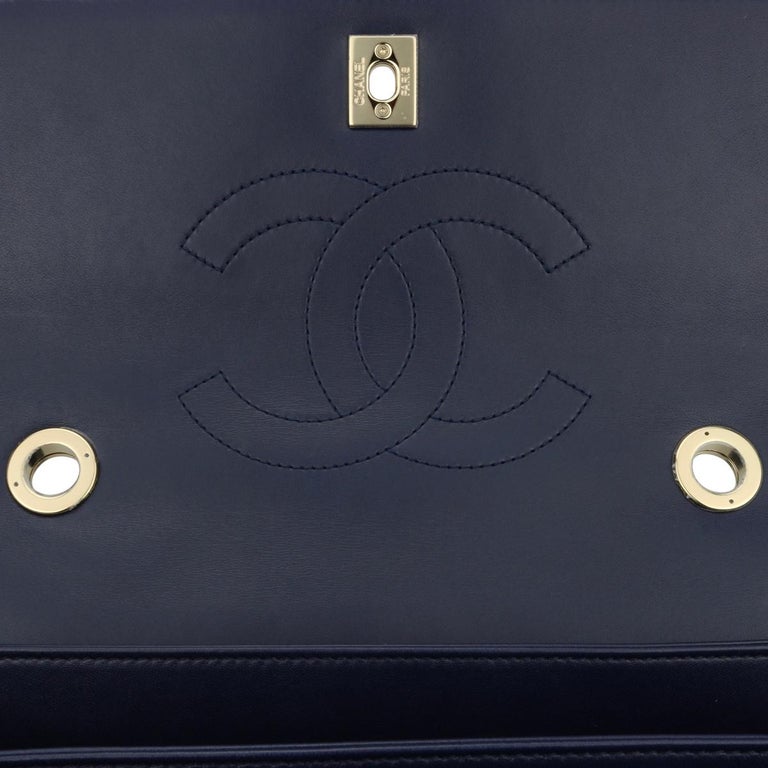CHANEL Trendy CC Bag Medium Navy Lambskin with Light Gold Hardware 2017