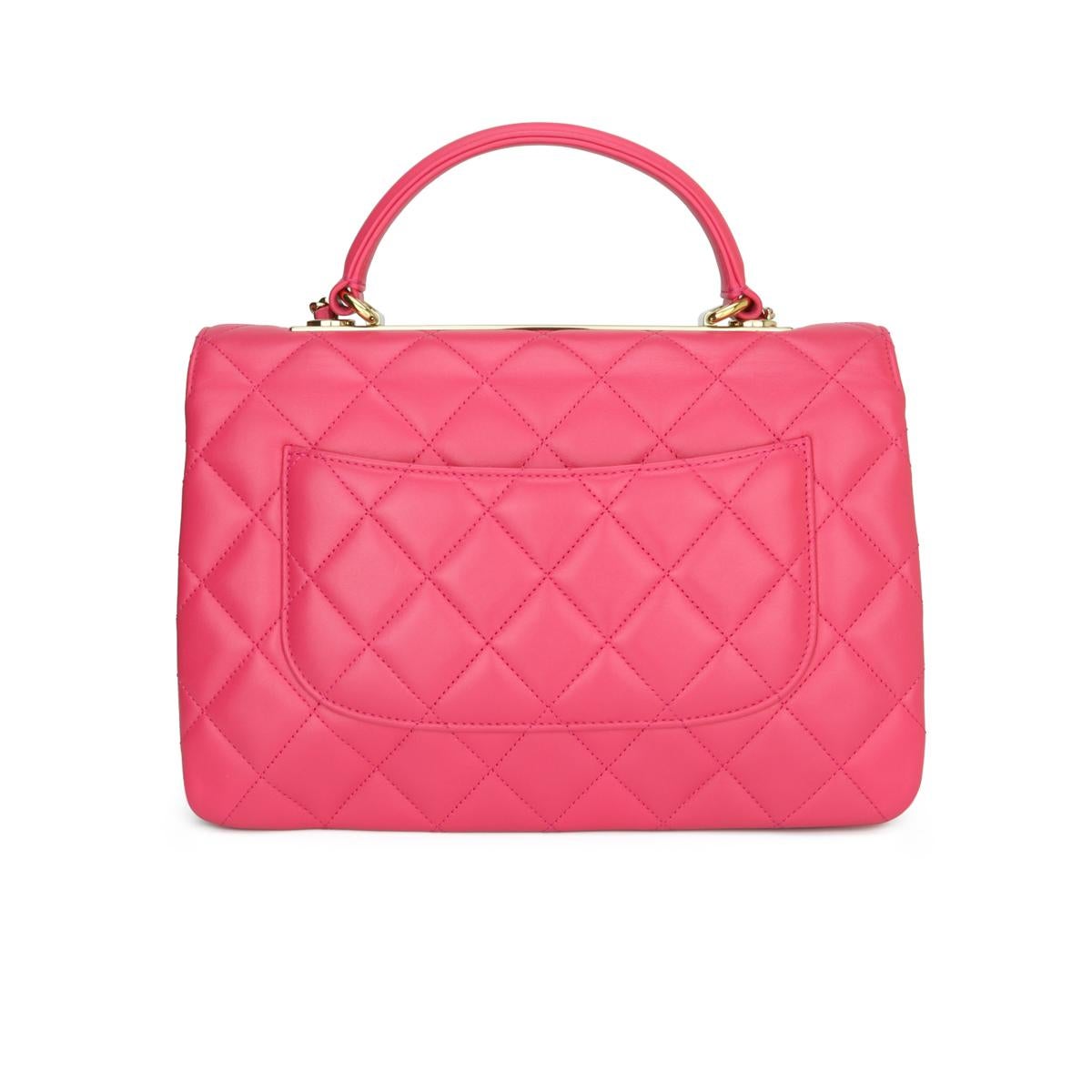 CHANEL Trendy CC Bag Medium Pink Lambskin with Light Gold Hardware 2020 In Excellent Condition In Huddersfield, GB