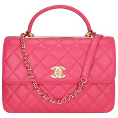 Sac CC CHANEL tendance en cuir d'agneau rose moyen avec détails en or clair 2020