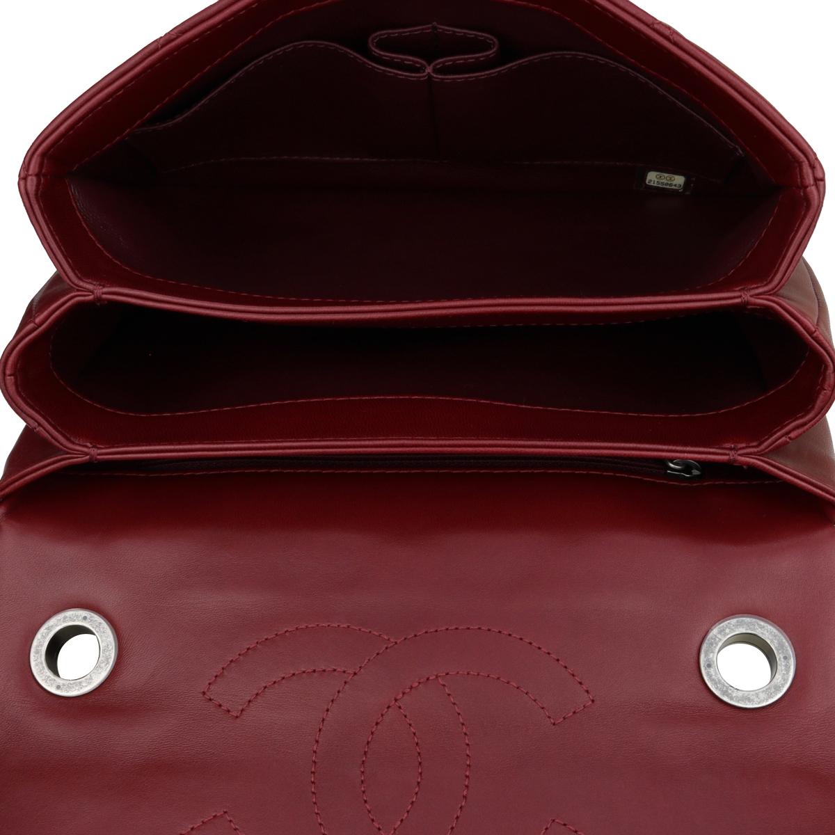 CHANEL Trendy CC Tasche aus burgunderrotem Lammfell mit Ruthenium-Hardware 2015 9