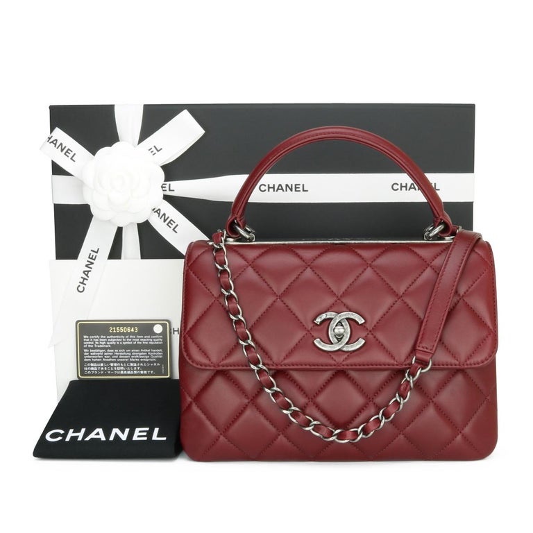 Trendy cc top handle leather handbag Chanel Burgundy in Leather - 31895953
