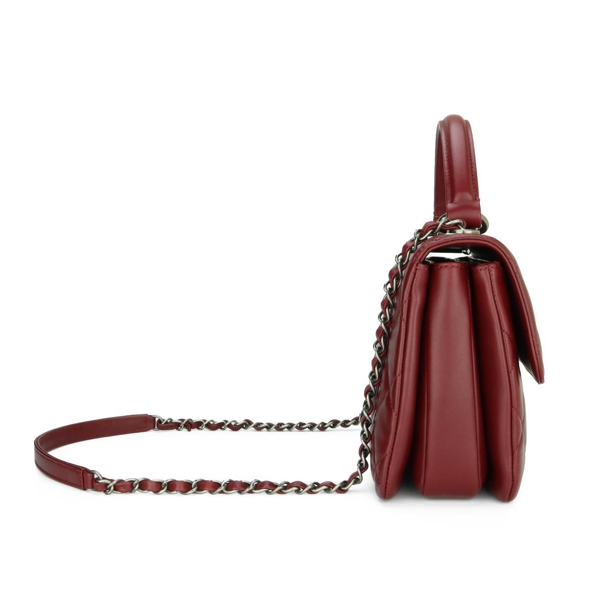 CHANEL Trendy CC Tasche aus burgunderrotem Lammfell mit Ruthenium-Hardware 2015 für Damen oder Herren