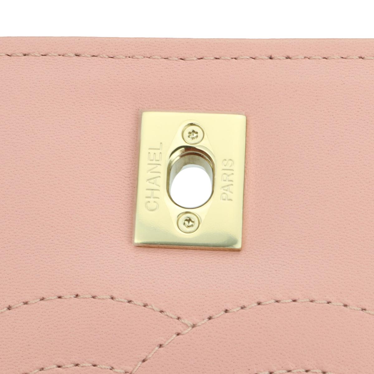 CHANEL Trendy CC Bag Small Chevron Light Pink Lambskin with Light Gold HW 2018 6