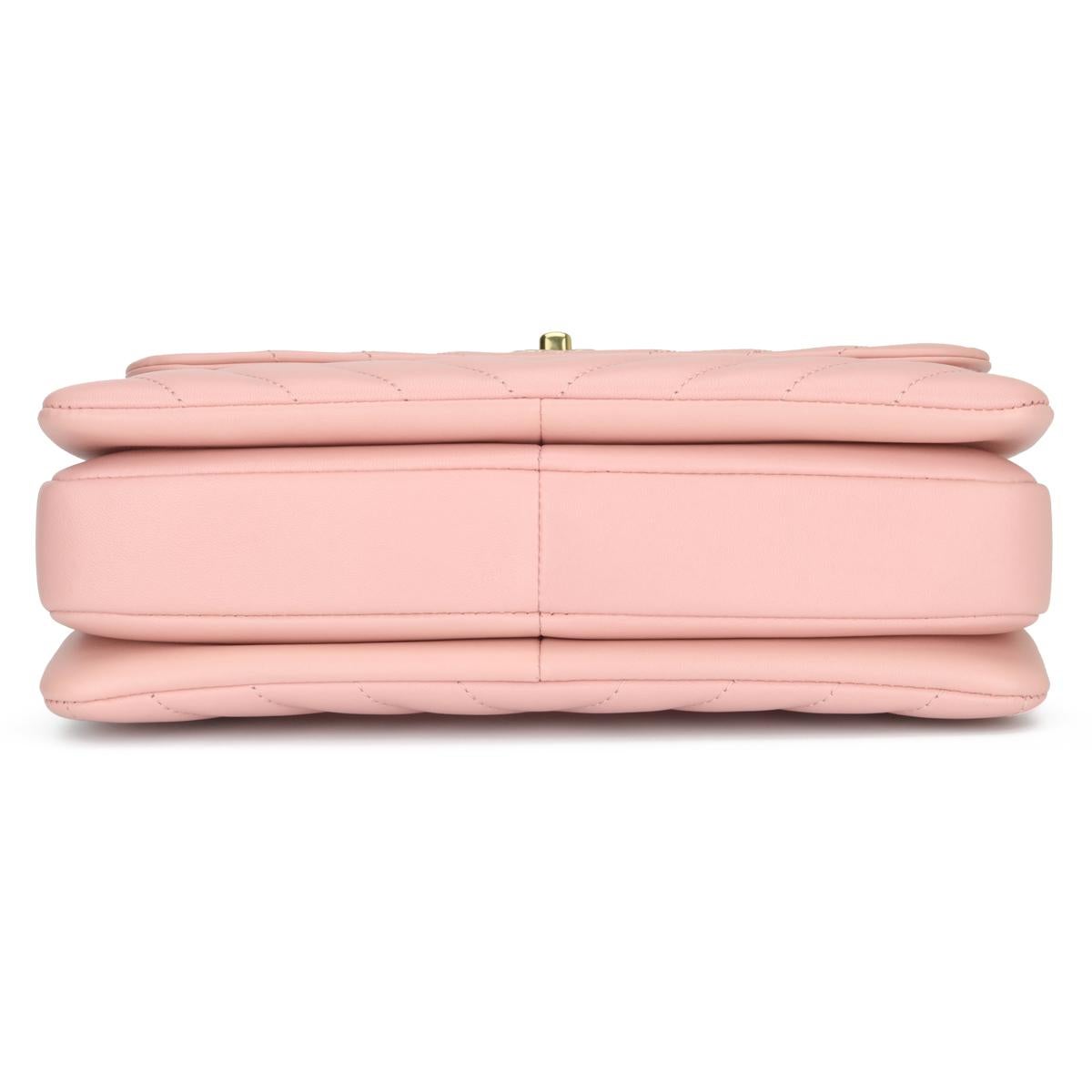 Women's or Men's CHANEL Trendy CC Bag Small Chevron Light Pink Lambskin with Light Gold HW 2018