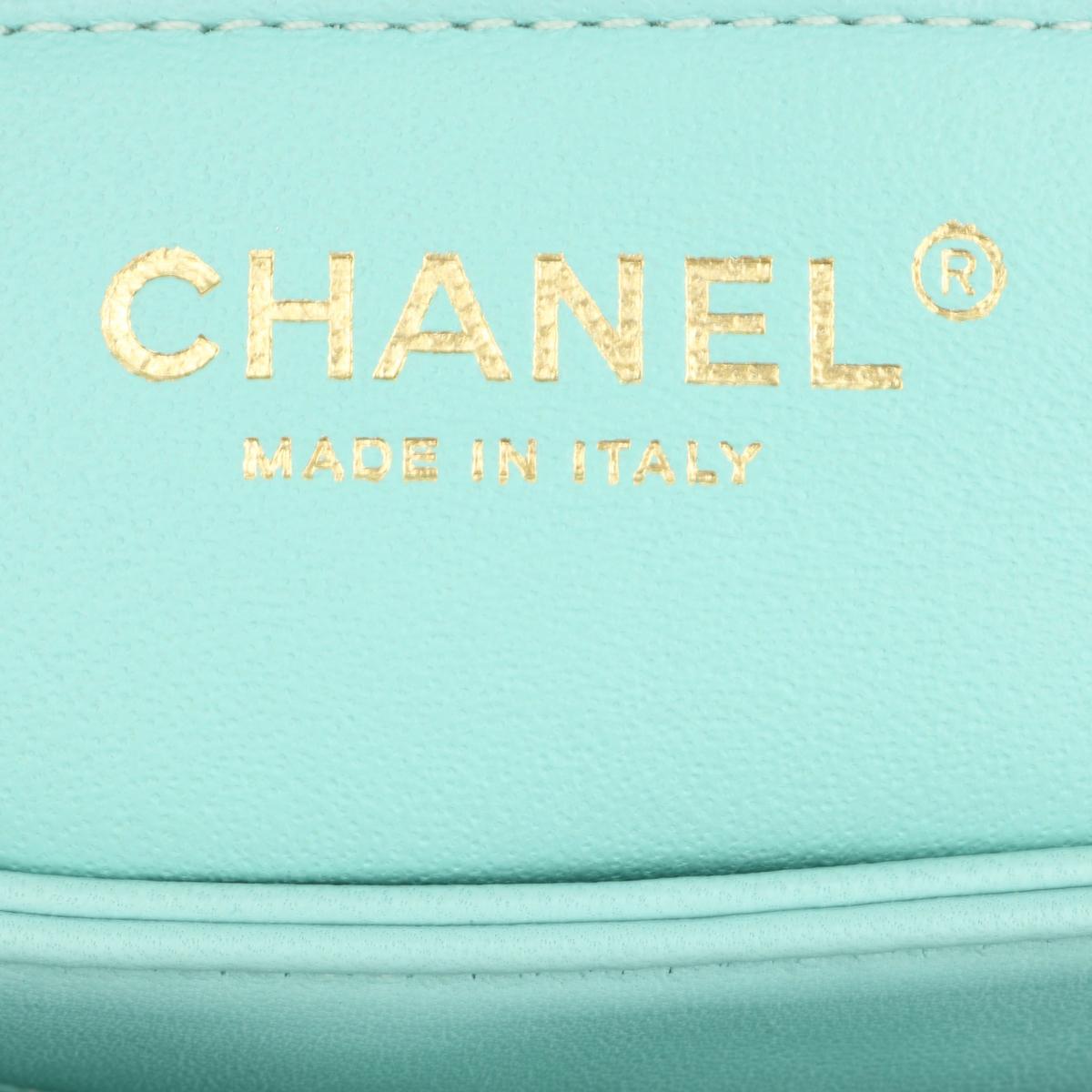 CHANEL Trendy CC Bag Small Chevron Tiffany Blue Lammleder Gold Hardware 2019 11