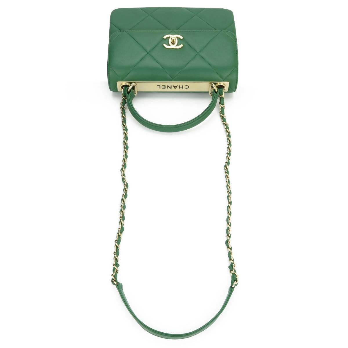 CHANEL Trendy CC Bag Small Large Quilt Green Lambskin Gold Hardware 2019 2