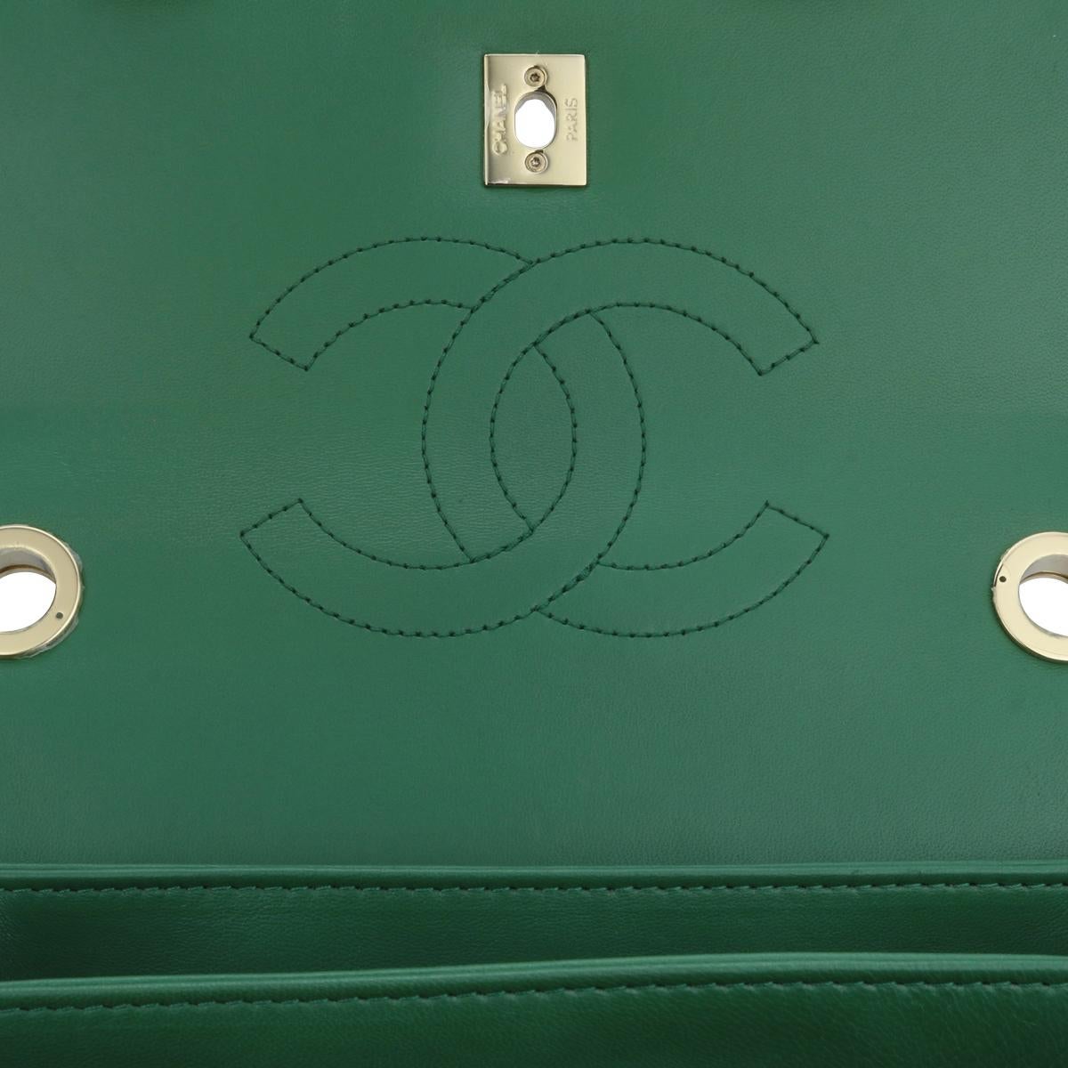 CHANEL Trendy CC Bag Small Large Quilt Green Lambskin Gold Hardware 2019 5