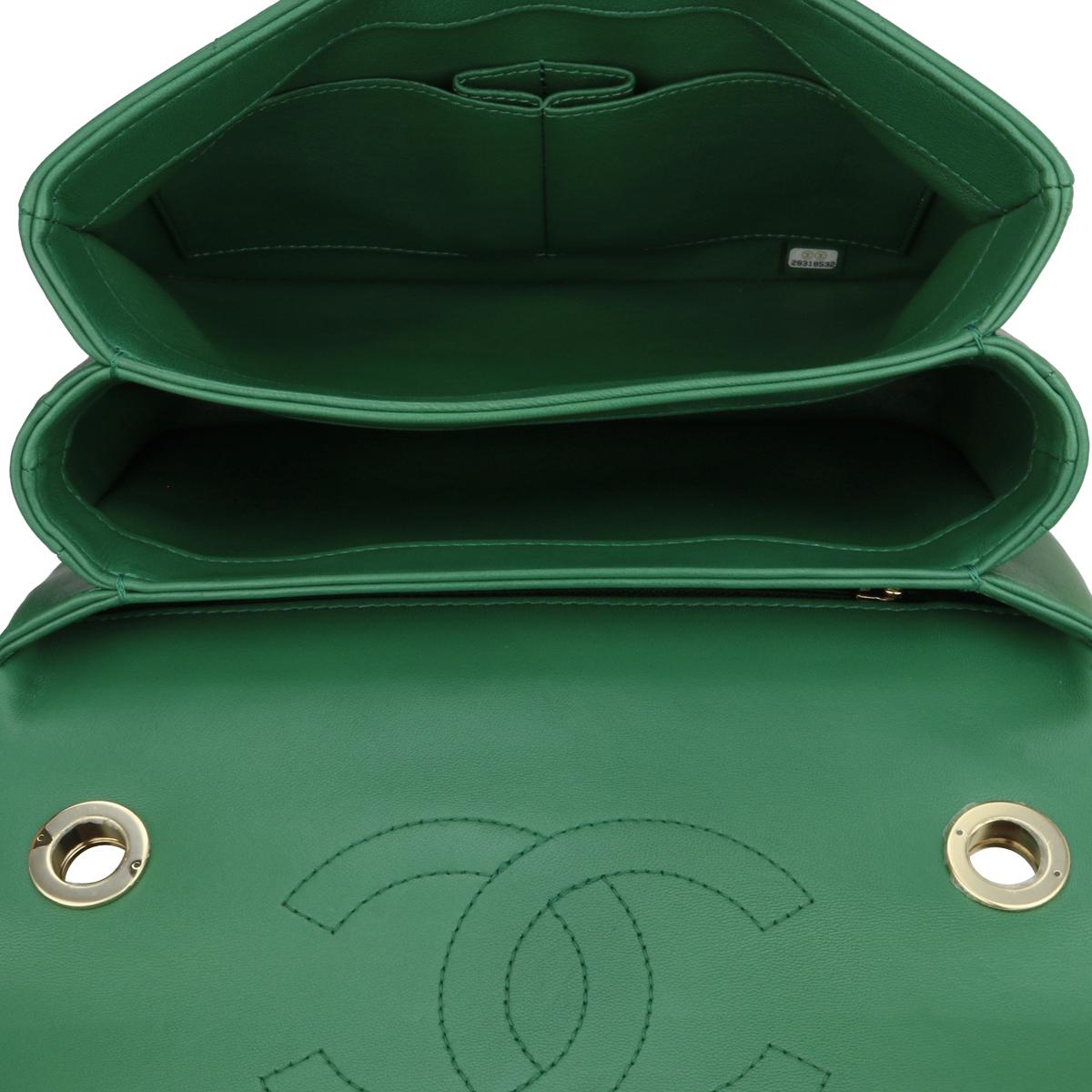 CHANEL Trendy CC Bag Small Large Quilt Green Lambskin Gold Hardware 2019 7