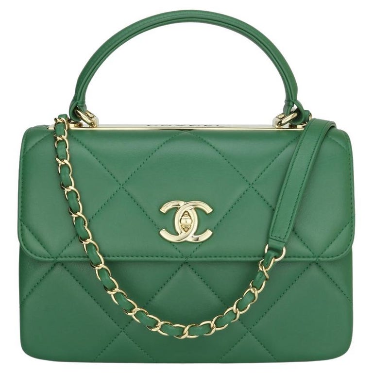 CHANEL Trendy CC Bag Small Large Quilt Green Lambskin Gold Hardware 2019 at  1stDibs