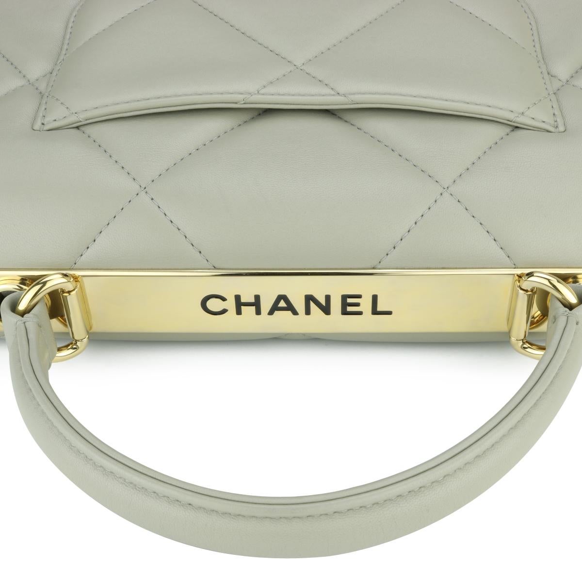 CHANEL Trendy CC Bag Small Large Quilt Grey Lambskin Gold Hardware 2019 5