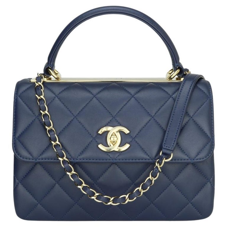 CHANEL Trendy CC Bag Small Navy Blue Lambskin Gold Hardware 2020 at 1stDibs