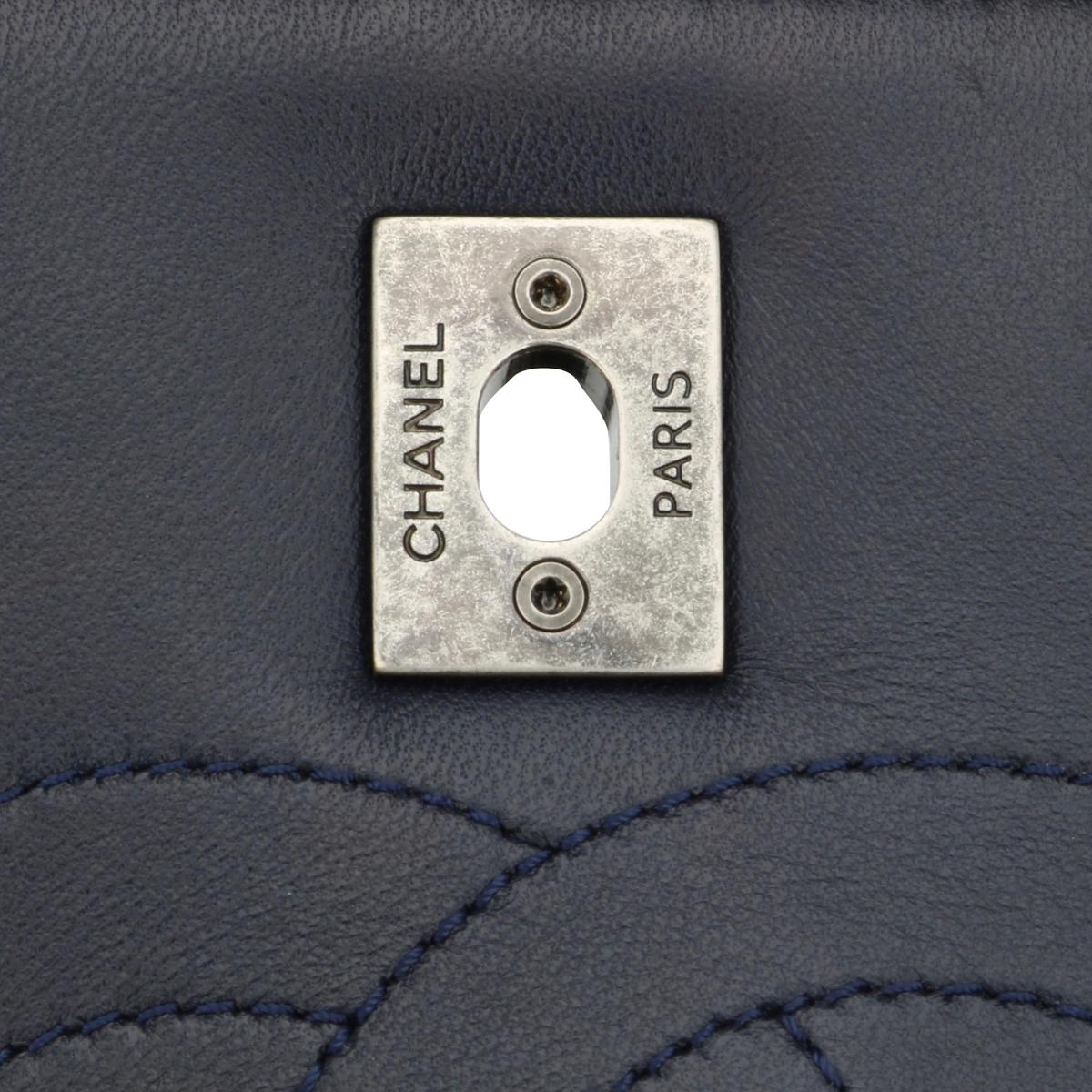 CHANEL Trendy CC Bag Small Navy Blue Lambskin Ruthenium Hardware 2015 For Sale 11