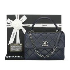 CHANEL Trendy CC Bag Small Navy Blue Lambskin Ruthenium Hardware 2015