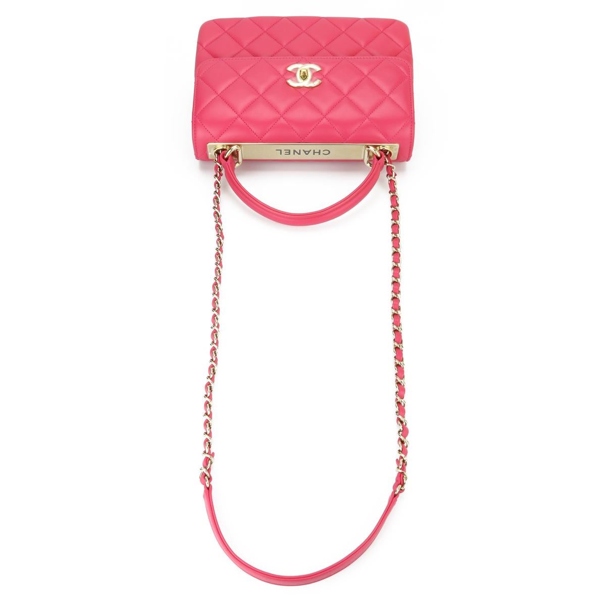 CHANEL Trendy CC Bag Small Pink Lambskin with Light Gold Hardware 2020 3