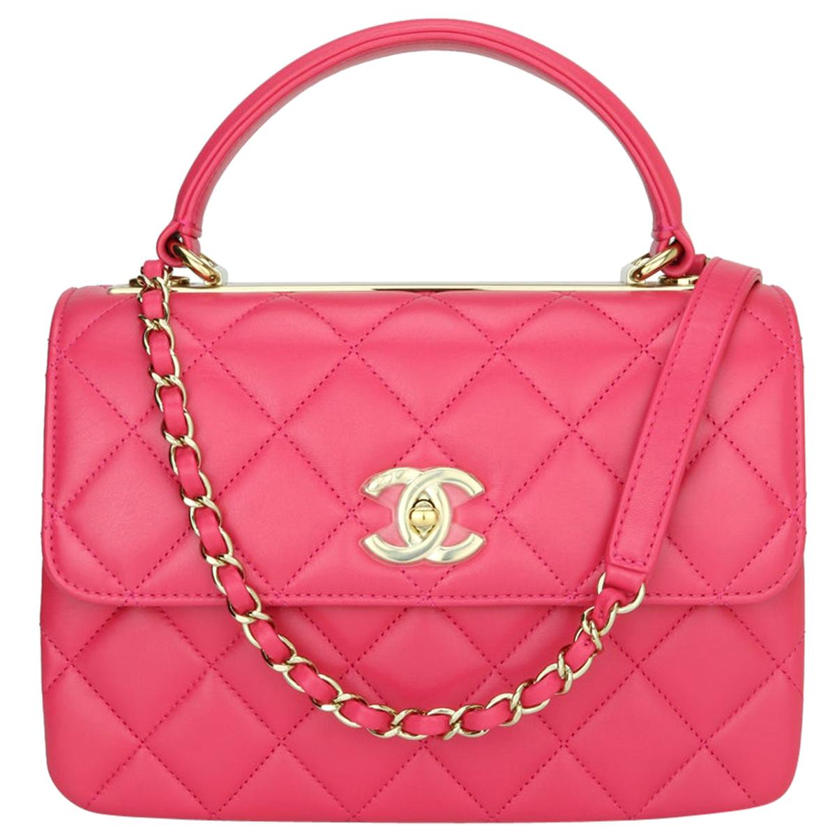 CHANEL Trendy CC Bag Small Pink Lambskin with Light Gold Hardware