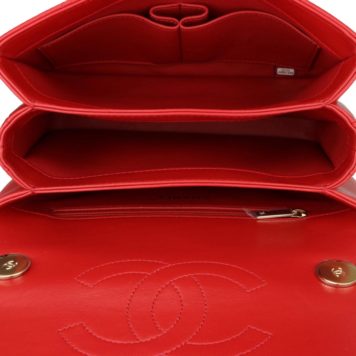 CHANEL Trendy CC Bag Small Red Lambskin with Light Gold Hardware 2020 7
