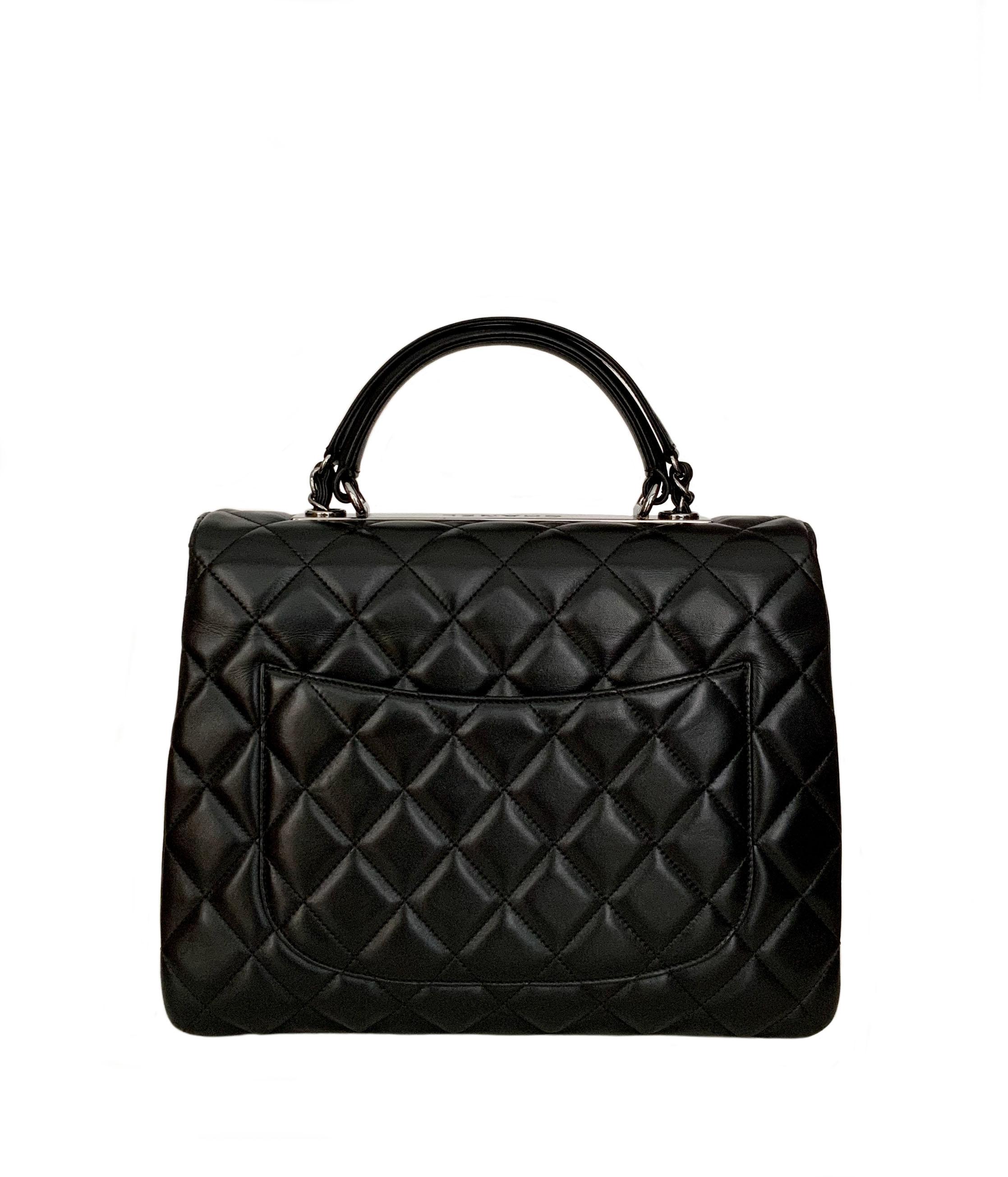 Chanel Trendy CC Schwarz Leder Top Handle Tasche für Damen oder Herren