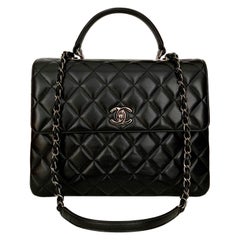 Chanel Trendy CC Schwarz Leder Top Handle Tasche