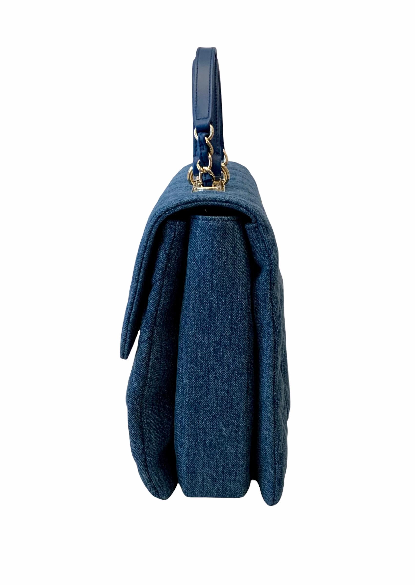 Chanel Trendy CC Blue Denim Top Handle Bag 7