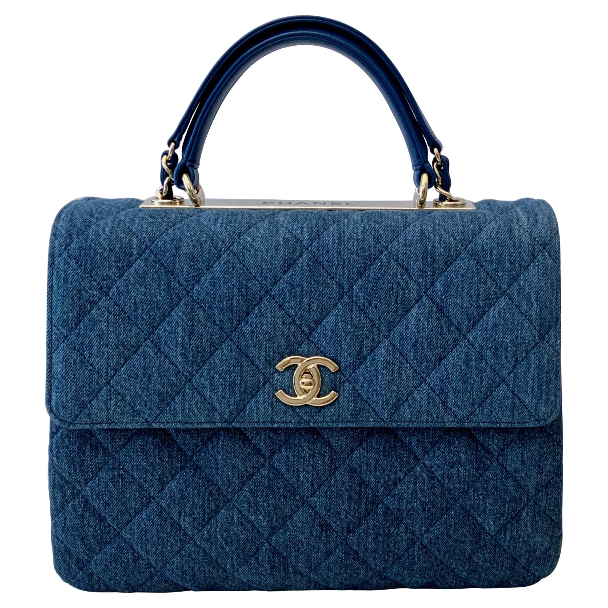 Chanel Trendy CC Blue Denim Top Handle Tasche