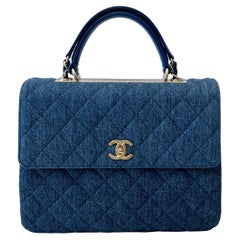 Chanel Trendy CC Blue Denim Top Handle Tasche