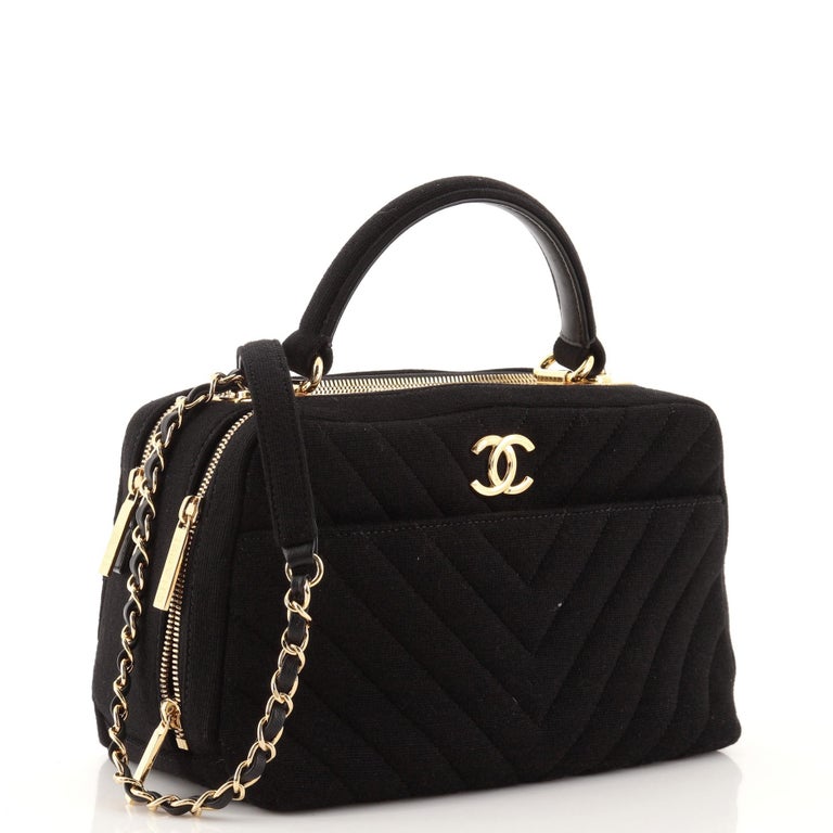 Chanel Trendy CC Bowling Bag Chevron Jersey Medium