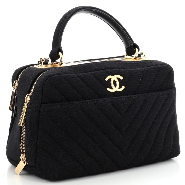 Chanel Trendy CC Bowling Bag Chevron Jersey Medium