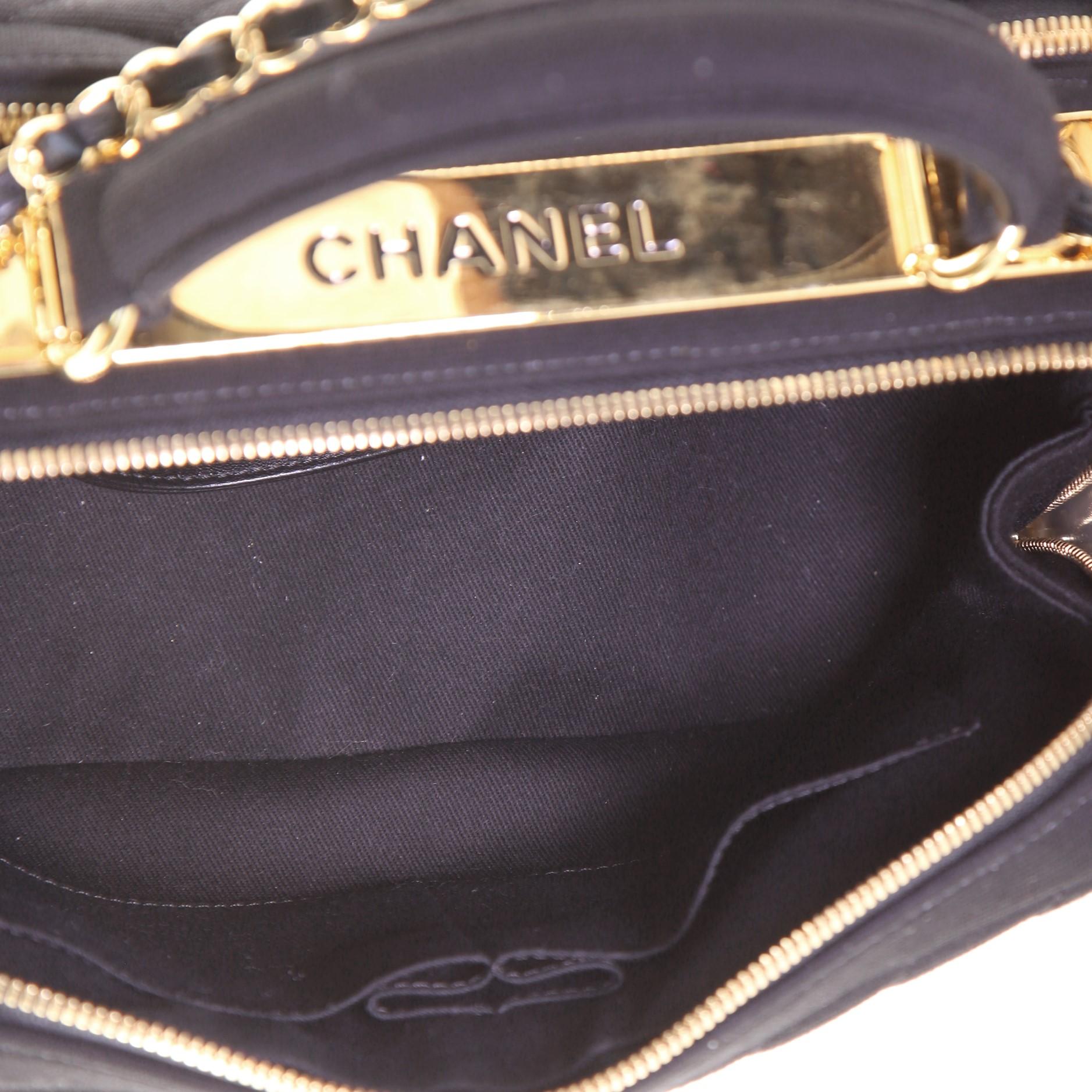 Chanel Trendy CC Bowling Bag Chevron Jersey Medium In Good Condition In NY, NY