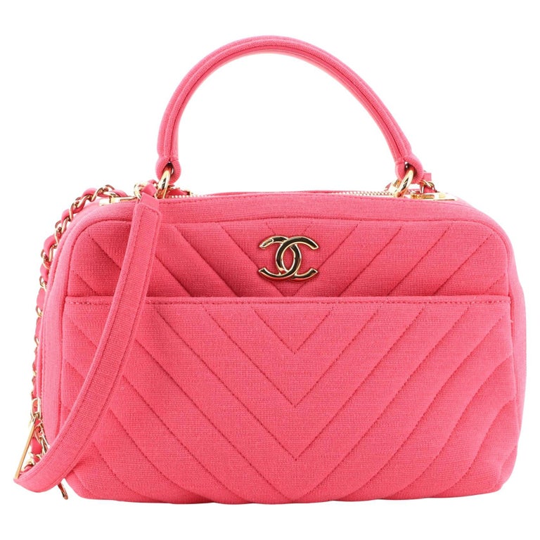 Chanel Trendy CC Bowling Bag Chevron Jersey Medium at 1stDibs