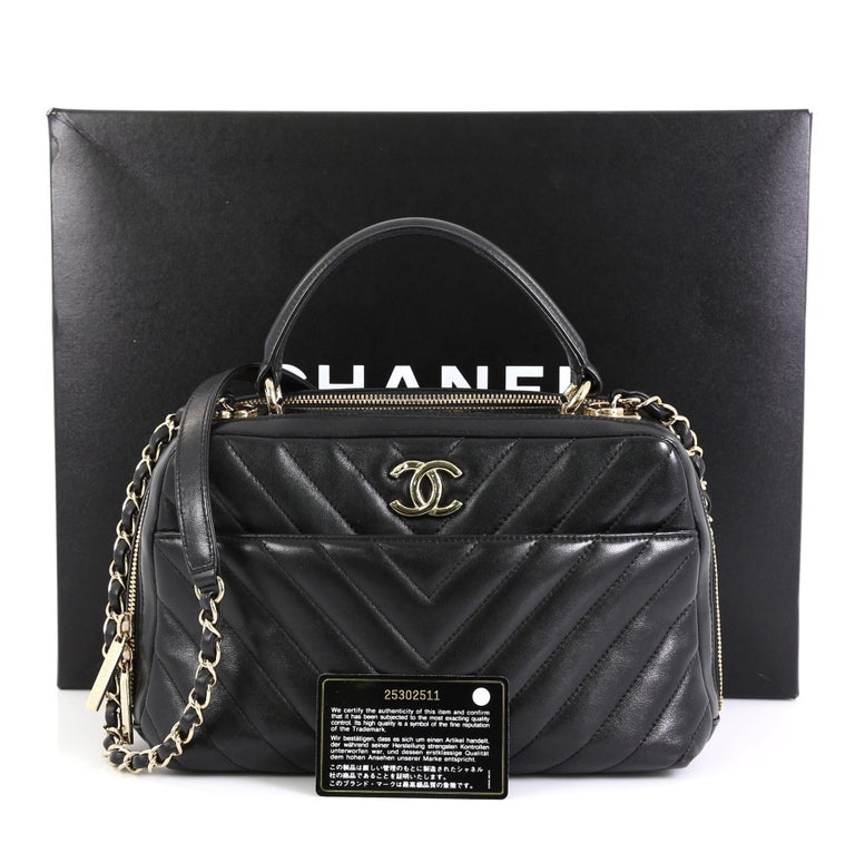 Chanel Trendy CC Bowling Bag Chevron Lambskin Medium at 1stDibs