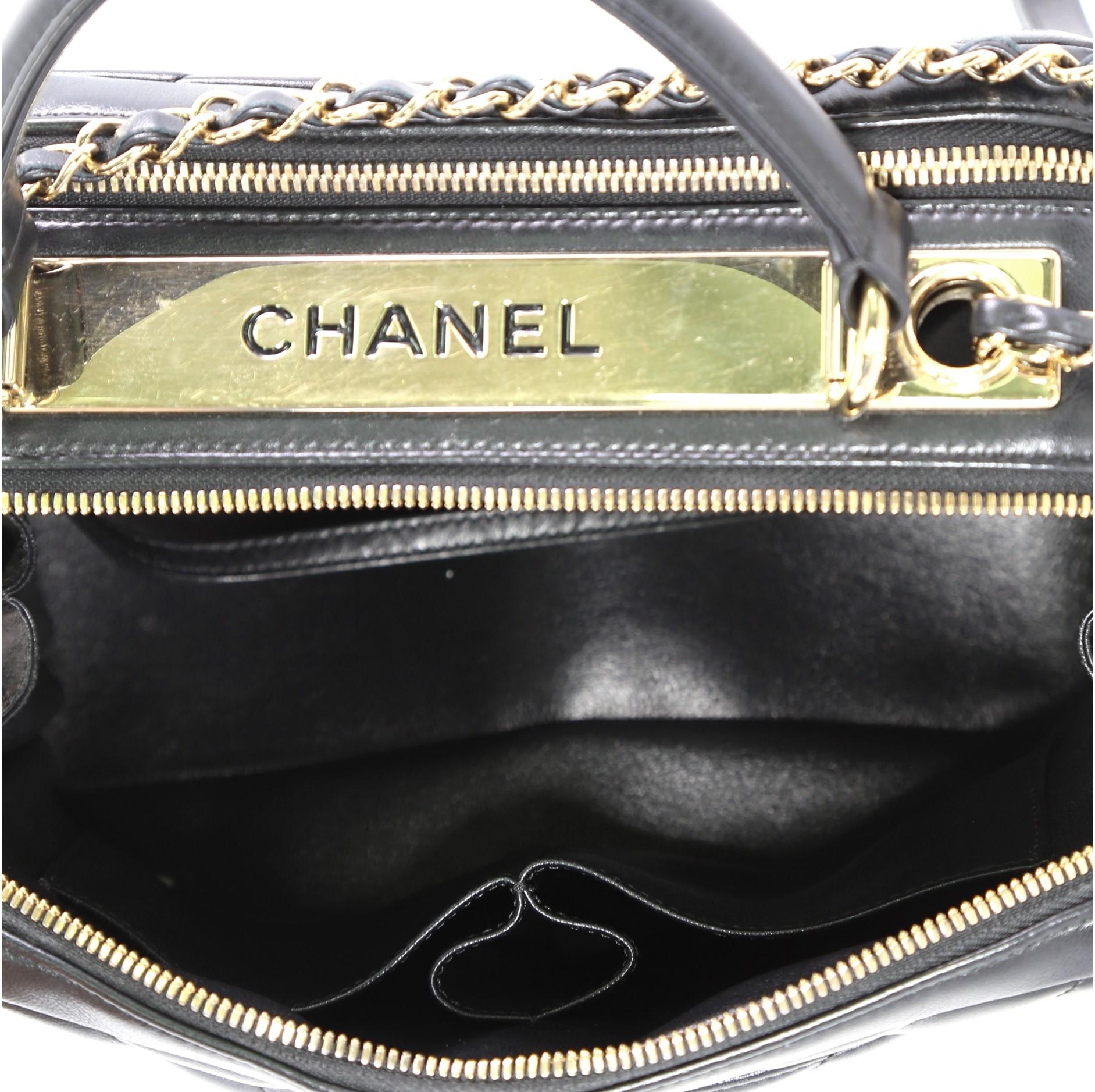 Chanel Trendy CC Bowling Bag Chevron Lambskin Medium In Good Condition In NY, NY