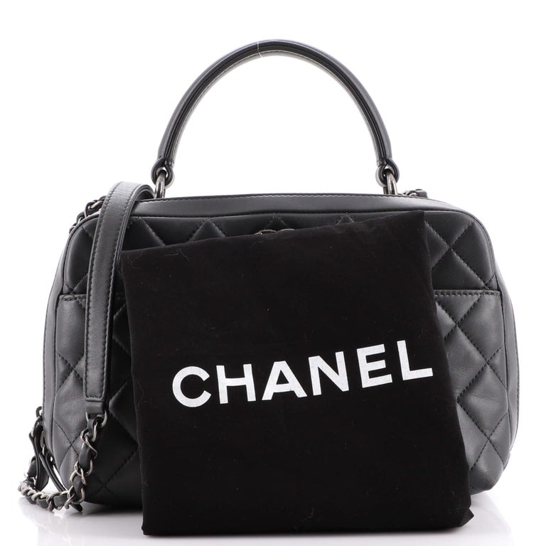 Chanel Chanel Here Mark Bicolor Chain Shoulder Bag Soft Caviar Black White  With Seal 29 Series