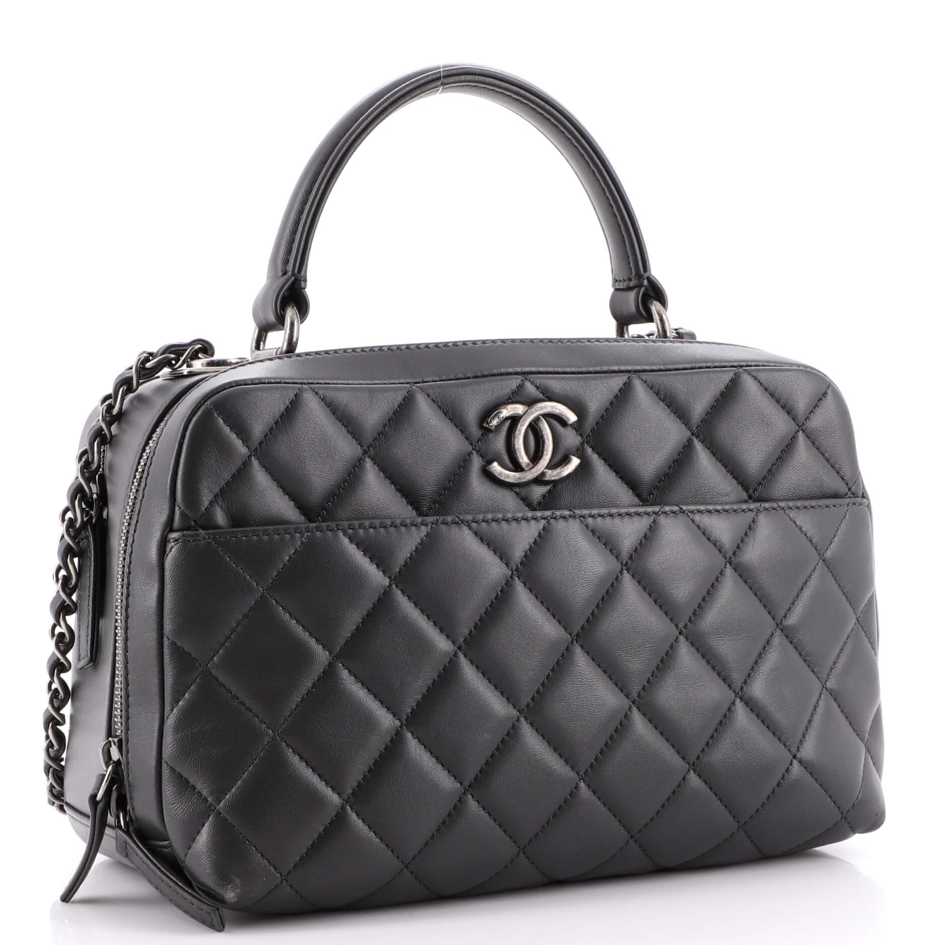Chanel Trendy CC Bowling Bag Quilted Lambskin Medium In Good Condition In NY, NY