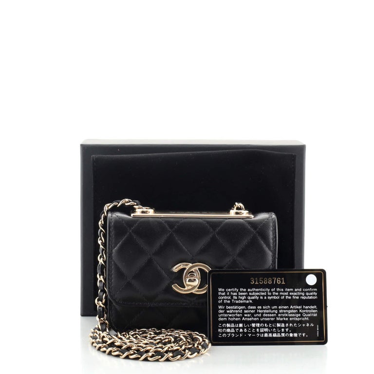 Chanel Trendy CC Card Holder on Chain Quilted Lambskin at 1stDibs
