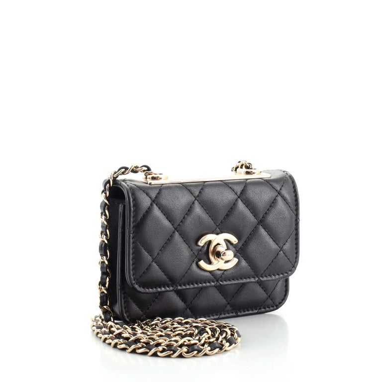 Chanel Trendy CC Card Holder on Chain Quilted Lambskin at 1stDibs